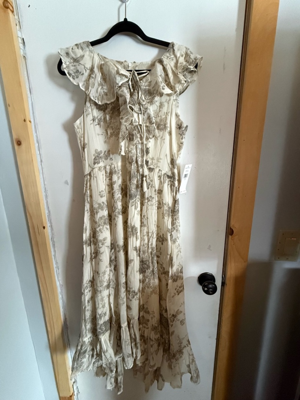 Denim & Supply Ralph Lauren Cream Maxi Dress with Taupe Floral